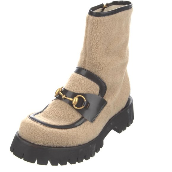 Gucci Beige and Black Ankle Boots - Picture 4 of 5